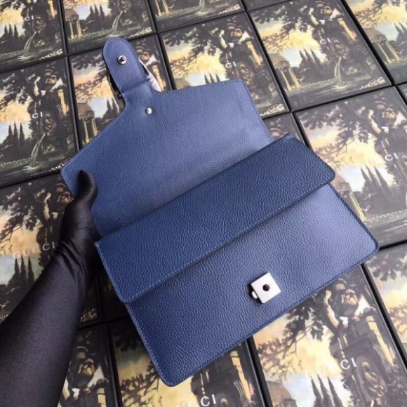 Blue Dionysus Small Leather Shoulder Bag