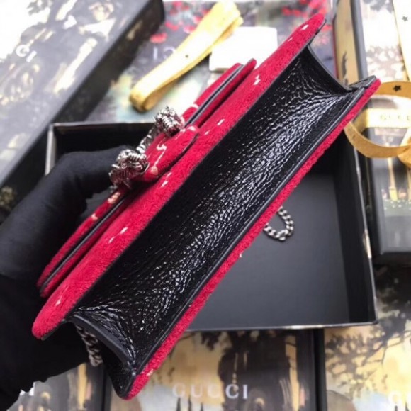 Red Dionysus Super Mini Velvet Bag