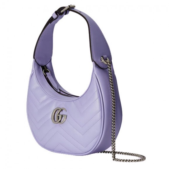 GG Marmont half-moon-shaped mini bag Taro purple