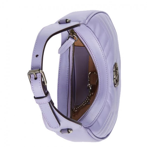 GG Marmont half-moon-shaped mini bag Taro purple