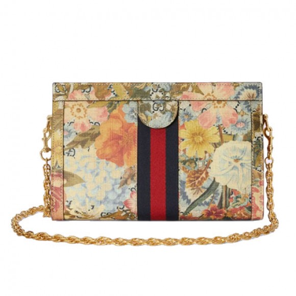 ophidia flora mini bag multicolor gg Sup*e flora print canvas