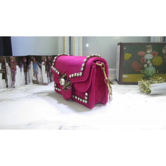 Raspberry Broadway Velvet Mini Bag