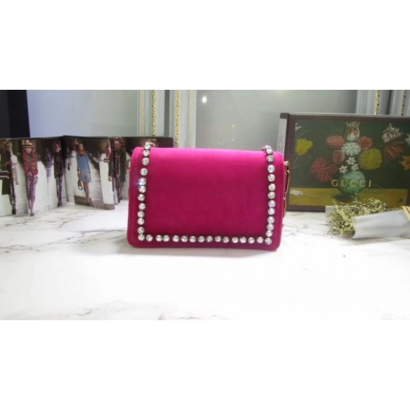 Raspberry Broadway Velvet Mini Bag