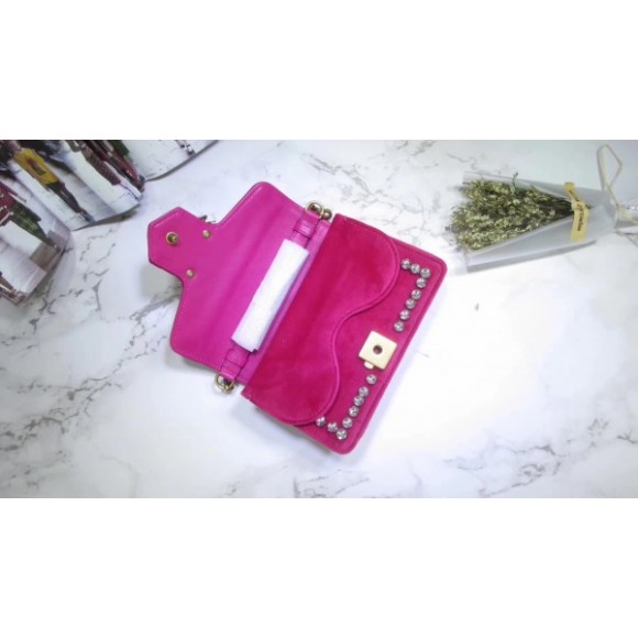 Raspberry Broadway Velvet Mini Bag