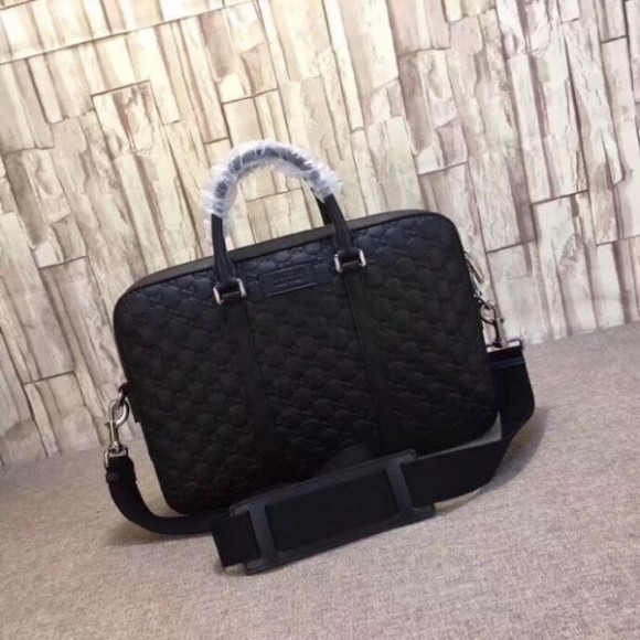 Medium Briefcase In Black Signature Leather