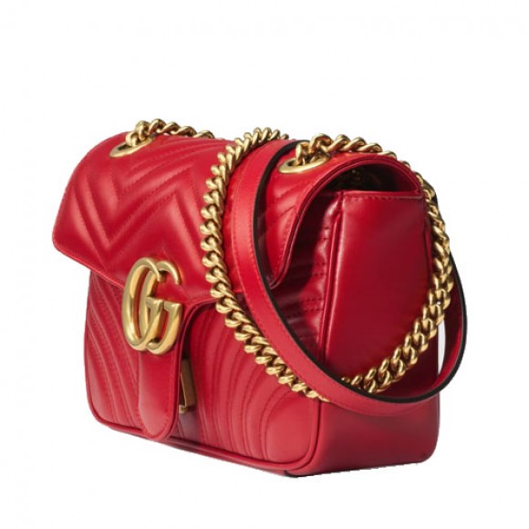 GG Marmont small shoulder bag Red gold-toned hardware