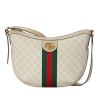 Ophidia GG small shoulder bag Beige and white