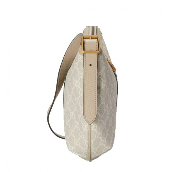 Ophidia GG small shoulder bag Beige and white