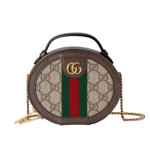 Ophidia mini chain bag Beige and ebony GG