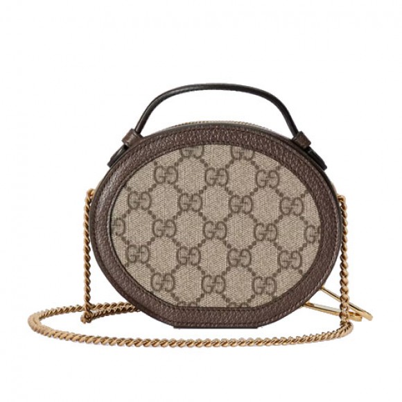 Ophidia mini chain bag Beige and ebony GG