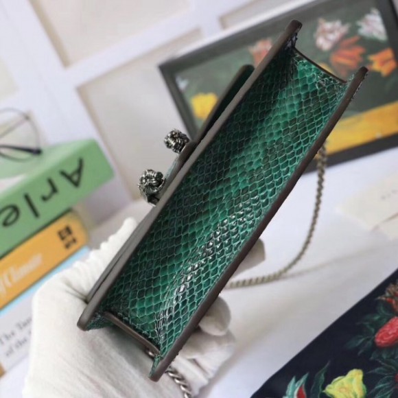 Green Dionysus Super Mini Snakeskin Bag