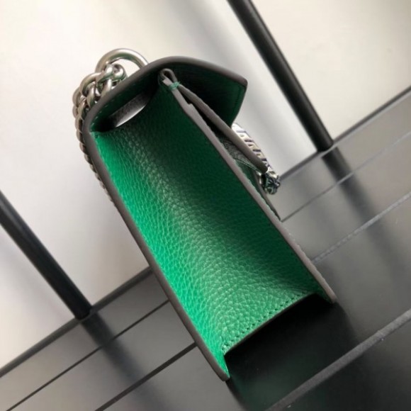 Dionysus Small Shoulder Bag In Green Leather