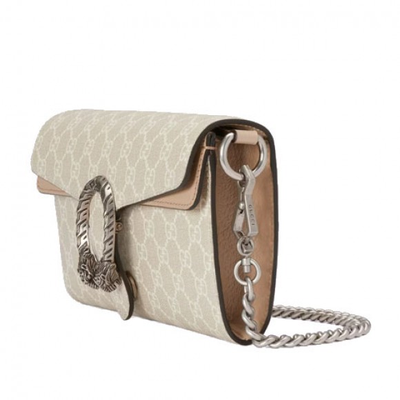 Dionysus small shoulder bag Beige and white GG