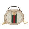 Ophidia mini chain bag Beige and white GG Supreme canvas