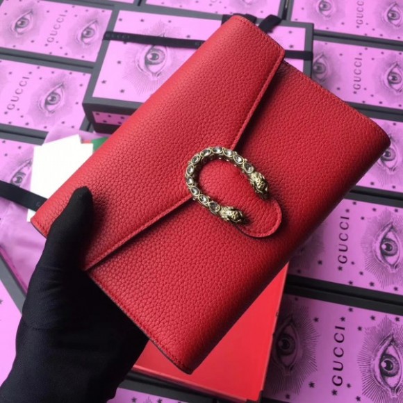 Red Dionysus Mini Chain Leather Bag