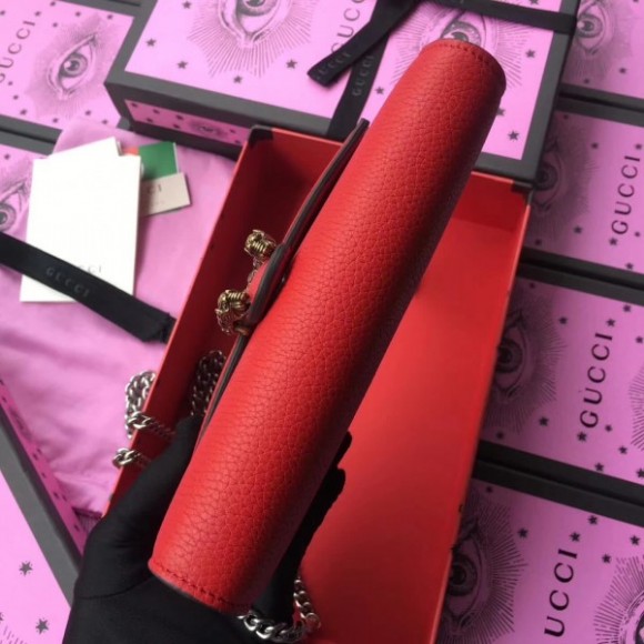 Red Dionysus Mini Chain Leather Bag