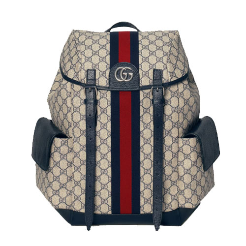 Ophidia GG medium backpack Blue and red Web