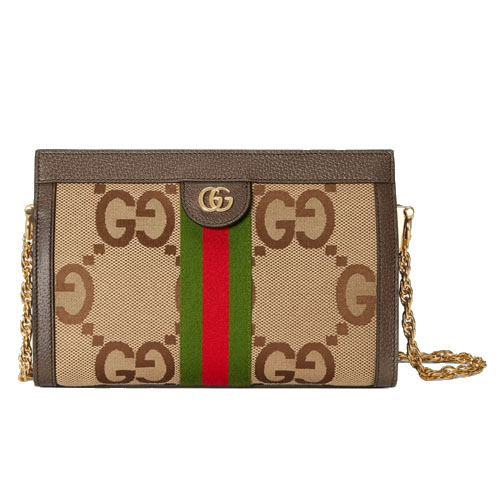 Ophidia jumbo GG small shoulder bag Brown leather trim