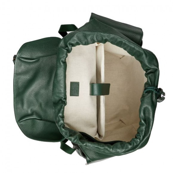 Ophidia GG medium backpack Green leather