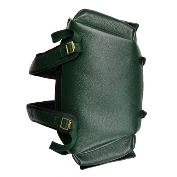 Ophidia GG medium backpack Green leather