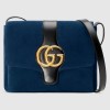 Blue Suede Arli Medium Shoulder Bag