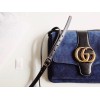 Blue Suede Arli Medium Shoulder Bag