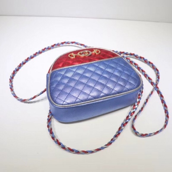 Red/Blue Laminated Leather Mini Bag