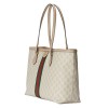 Ophidia GG medium tote Beige and white