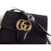 Black Suede Arli Medium Shoulder Bag