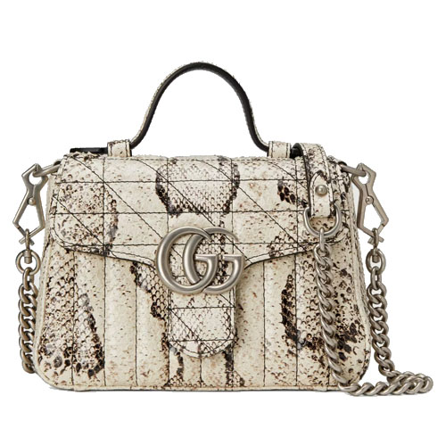 GG Marmont python mini top handle bag