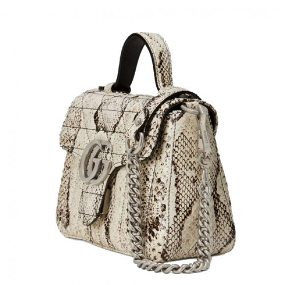 GG Marmont python mini top handle bag