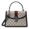 Ophidia GG small top handle bag Beige and blue