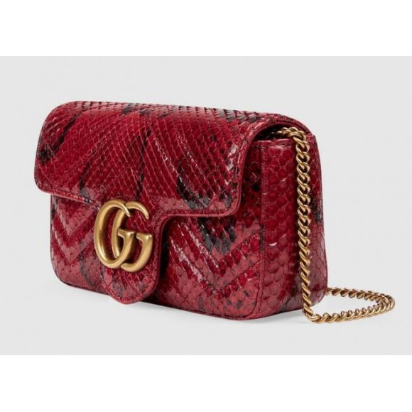 GG Marmont Red Python Super Mini