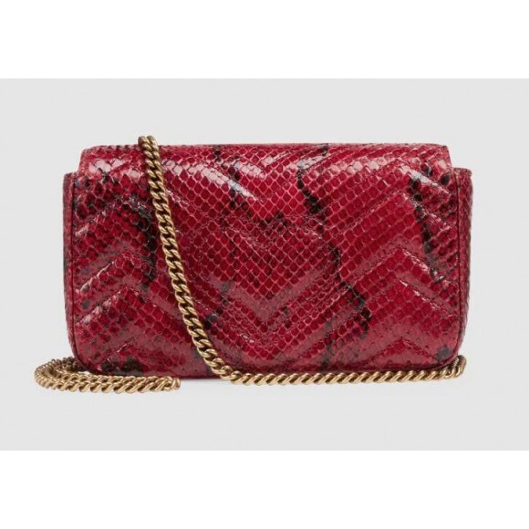 GG Marmont Red Python Super Mini