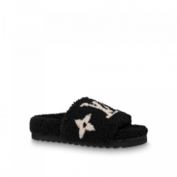 Louis Vuitton Paseo Flat Mule Black 1ABWDP Louis Vuitton Paseo Flat Mule Black 1ABWDP