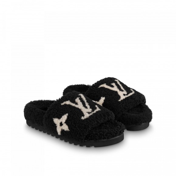 Louis Vuitton Paseo Flat Mule Black 1ABWDP Louis Vuitton Paseo Flat Mule Black 1ABWDP