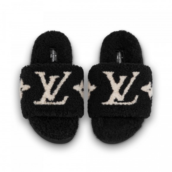 Louis Vuitton Paseo Flat Mule Black 1ABWDP Louis Vuitton Paseo Flat Mule Black 1ABWDP