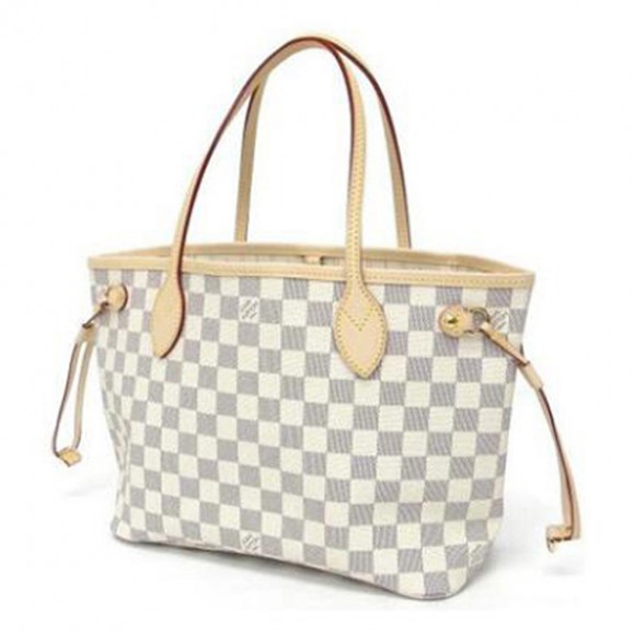 l**is V*t*n n51110 neverfull pm shoulder bag damier azur canvas