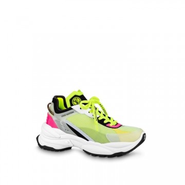 Louis Vuitton LV Run 55 Sneaker Monogram Flower Bordeaux Yellow 1a9h4t Louis Vuitton LV Run 55 Sneaker Monogram Flower Bordeaux Yellow 1a9h4t