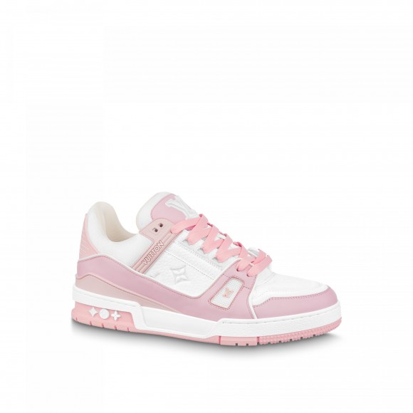 Louis Vuitton Trainer Sneaker Pink White 1ABOEI Louis Vuitton Trainer Sneaker Pink White 1ABOEI