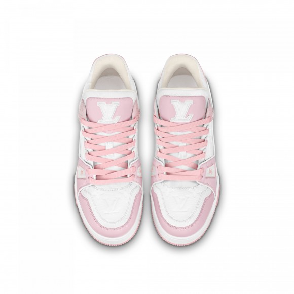 Louis Vuitton Trainer Sneaker Pink White 1ABOEI Louis Vuitton Trainer Sneaker Pink White 1ABOEI
