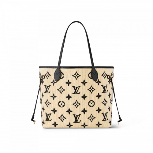 Louis Vuitton M22838 Neverfull MM Lotus cotton Black Beige