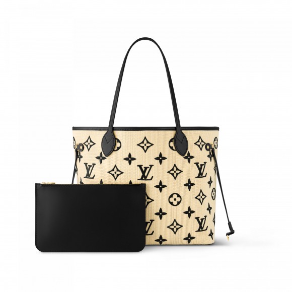 l**is V*t*n m22838 neverfull mm lotus cotton black beige