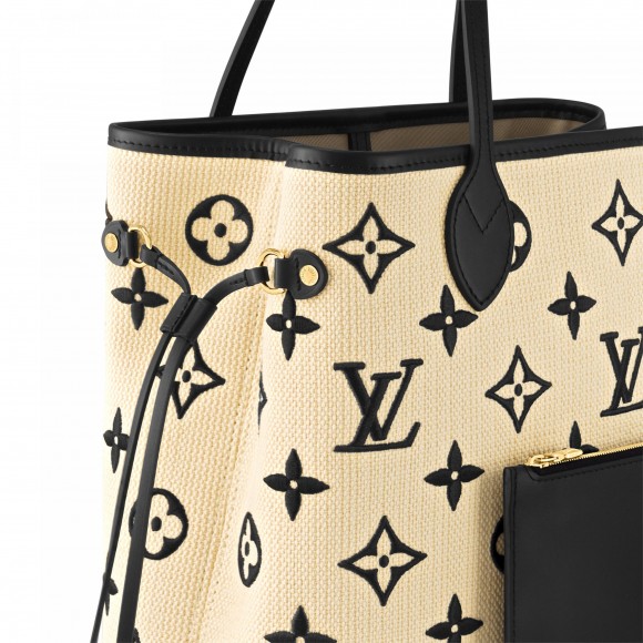 l**is V*t*n m22838 neverfull mm lotus cotton black beige