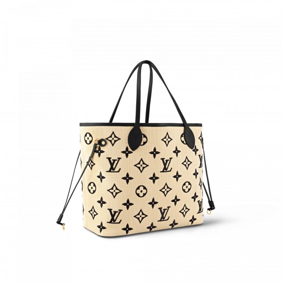 l**is V*t*n m22838 neverfull mm lotus cotton black beige