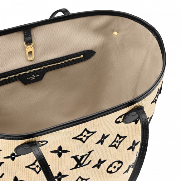 l**is V*t*n m22838 neverfull mm lotus cotton black beige