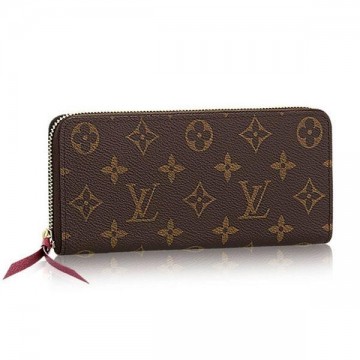 Louis Vuitton Monogram Canvas Clemence Wallet M60742 Fuchsia Louis Vuitton Monogram Canvas Clemence Wallet M60742 Fuchsia