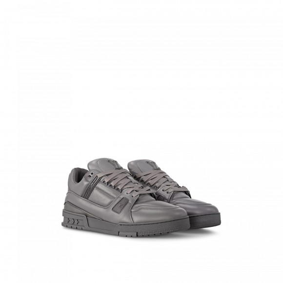 l**is V*t*n lv trainer sneaker calf leather grey 1ac5cv