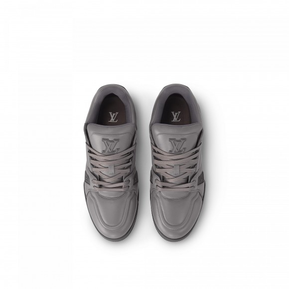 l**is V*t*n lv trainer sneaker calf leather grey 1ac5cv