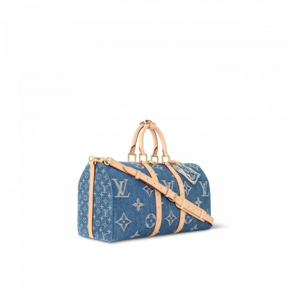 l**is V*t*n m24315 keepall bandoulière 45 denim blue